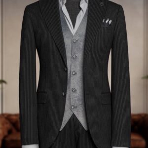 Black Pinstripe Wedding Suit